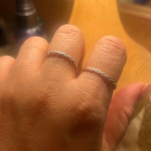 2 silver 925 rings size 8 sold together for one price